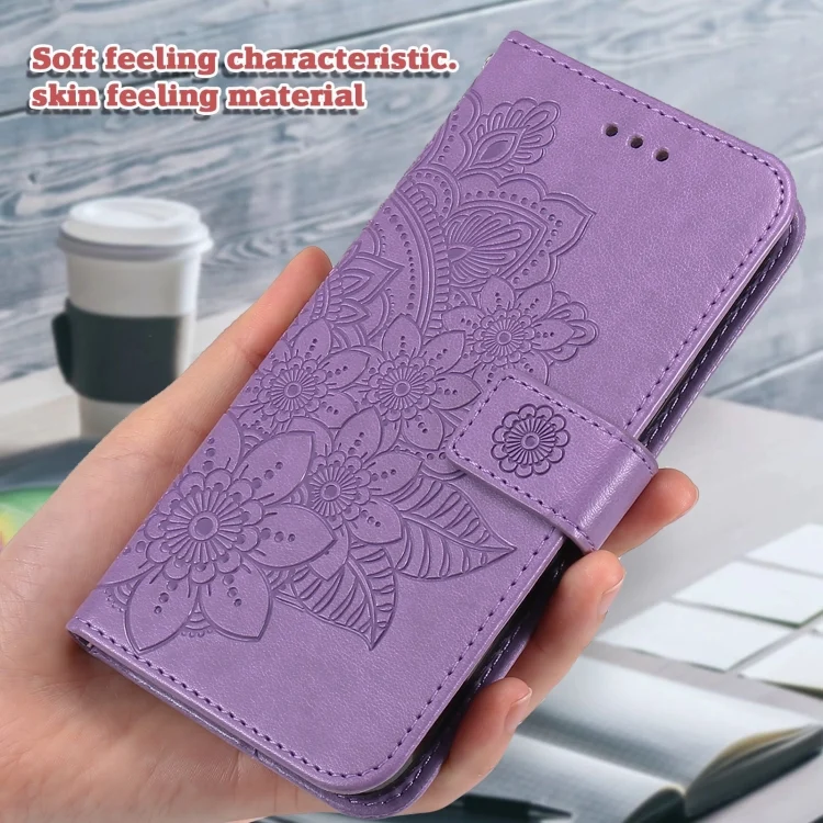 EDA004754708A_1.webp 7-petal Flowers Embossing Leather Phone Case - Image 2
