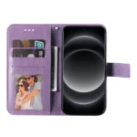 7-petal Flowers Embossing Leather Phone Case - Image 4