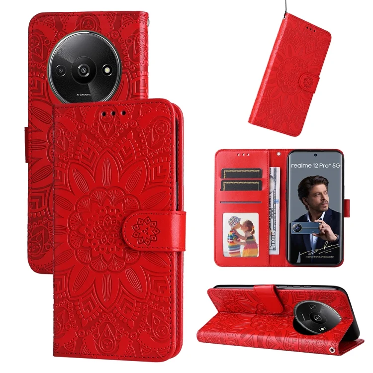 Embossed Sunflower Leather Phone Case, For Xiaomi Redmi A3, For Xiaomi Redmi Note13 Pro 4G Global/Poco M6 Pro 4G, For Xiaomi Redmi Note13 4G, For Xiaomi Redmi K70E