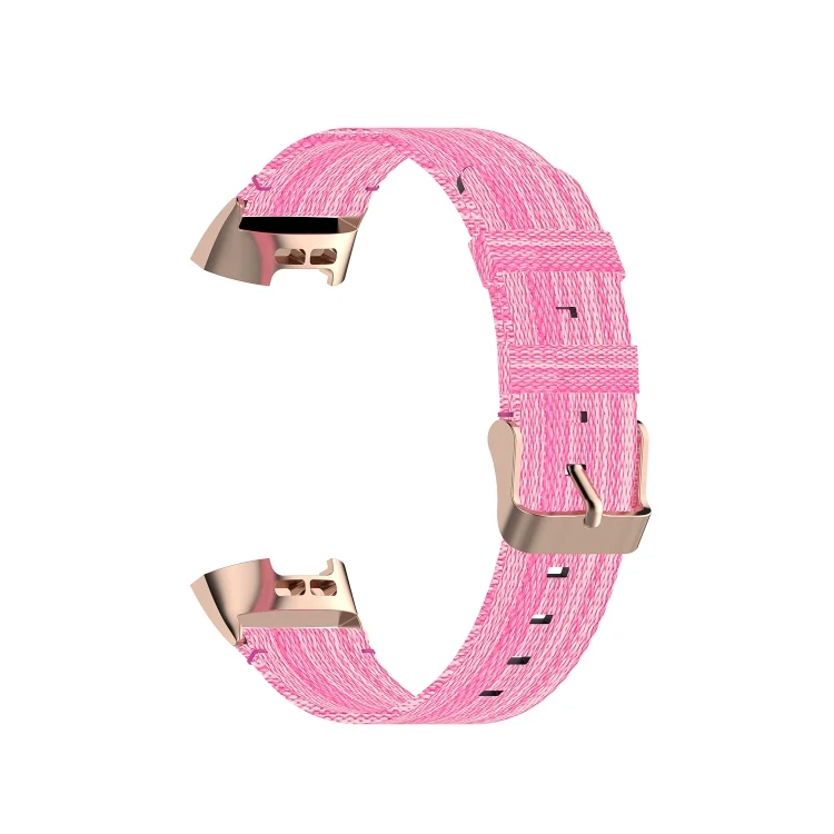 EDA00477501A_3.webp For Fitbit Charge 4 / Charge 3 / Charge 3 SE Stainless Steel Head Grain Nylon Denim Replacement Strap Watchband - Image 5