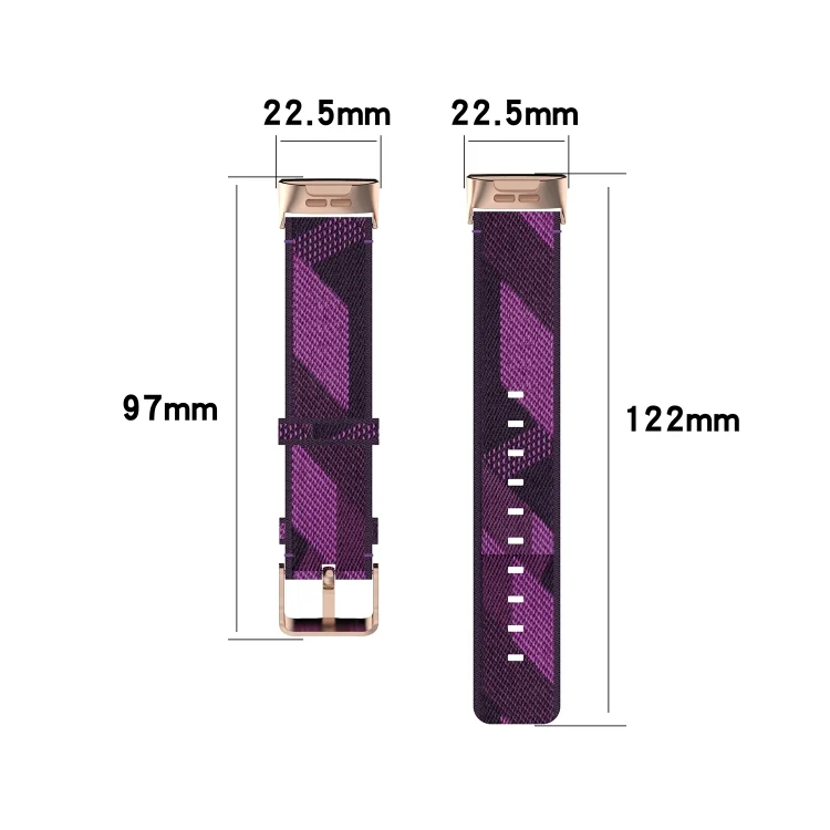 EDA00477501A_6.webp For Fitbit Charge 4 / Charge 3 / Charge 3 SE Stainless Steel Head Grain Nylon Denim Replacement Strap Watchband - Image 8