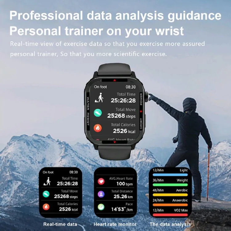 EDA0047891_B7.webp G96 1.85 inch HD Square Screen Rugged Smart Watch Support Bluetooth Calling/Heart Rate Monitoring/Blood Oxygen Monitoring - Image 8