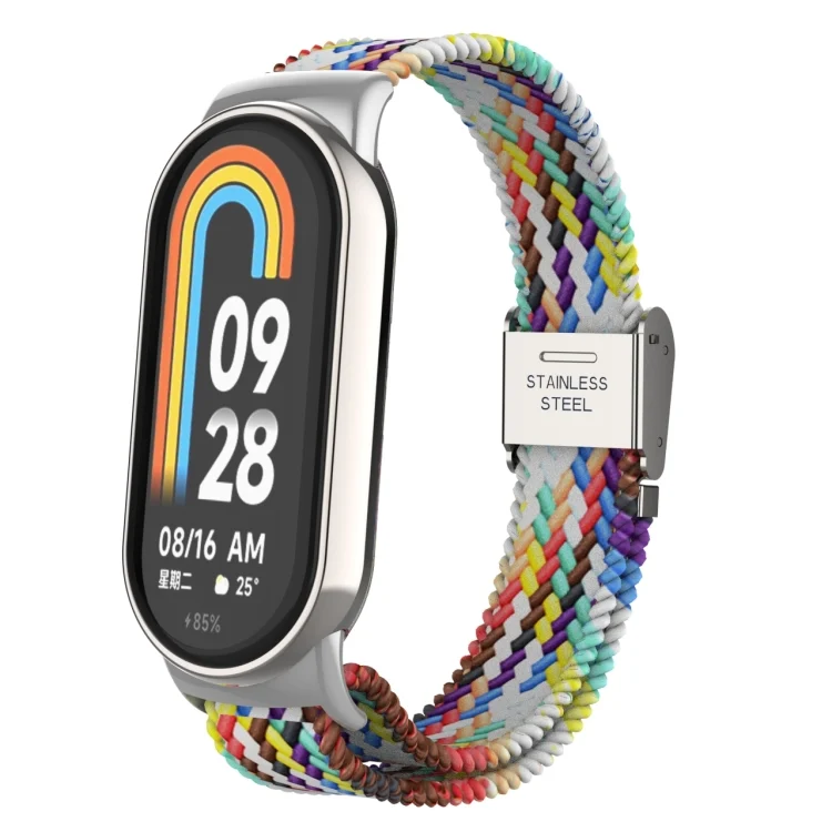 Metal Head + Adjustable Nylon Braided Steel Buckle Watch Band