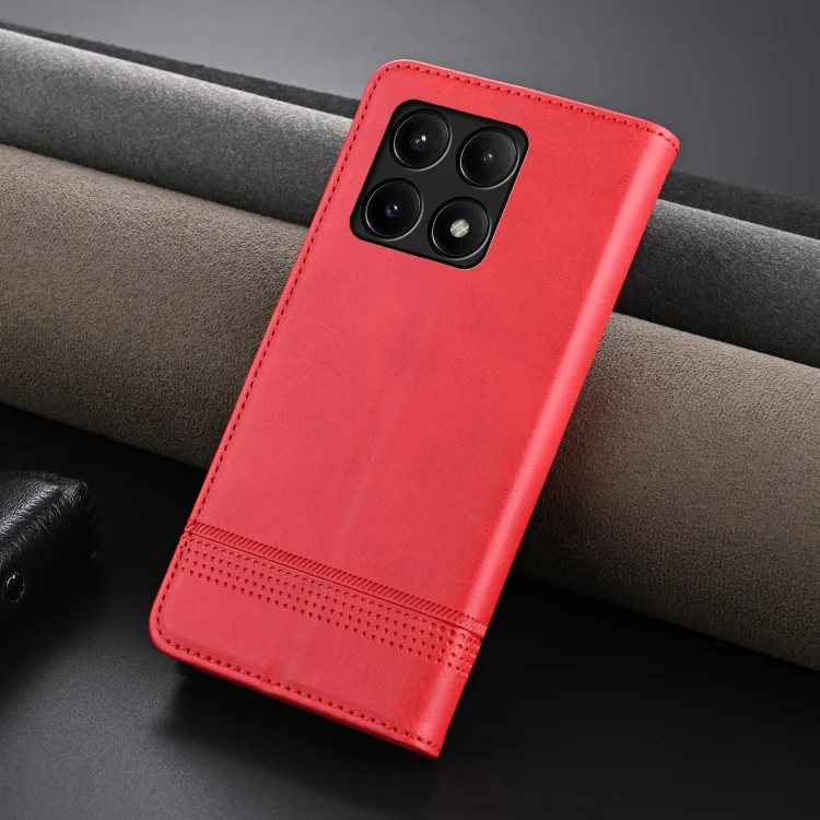 EDA004833309A_2.webp AZNS Magnetic Calf Texture Flip Leather Phone Case, For Xiaomi Redmi K70E, For Xiaomi 14 Ultra, For Xiaomi Redmi 13C / Poco C65 - Image 3