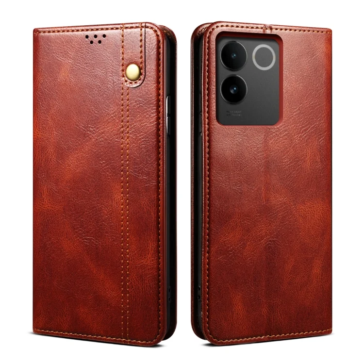 Oil Wax Crazy Horse Texture Leather Phone Case, For vivo S17e, For vivo Y78 5G