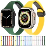 Magnetic Buckle Slim Silicone Watch Band, For Apple Watch Series 9 41mm - Image 2