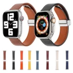 Magnetic Buckle Skin Feel Leather Watch Band, For Apple Watch SE 2023 40mm, For Apple Watch SE 2022 40mm - Image 3