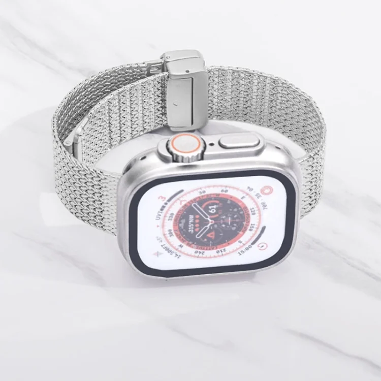 EDA0048875_B3.webp Magnetic Buckle Herringbone Mesh Metal Watch Band, For Apple Watch Series 6 44mm, For Apple Watch Series 5 44mm, For Apple Watch Series 5 40mm - Image 4