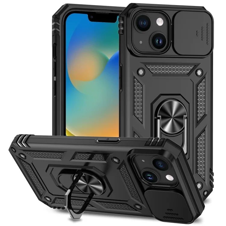 Sliding Camshield Holder Phone Case, For iPhone 15 Plus, For iPhone 15