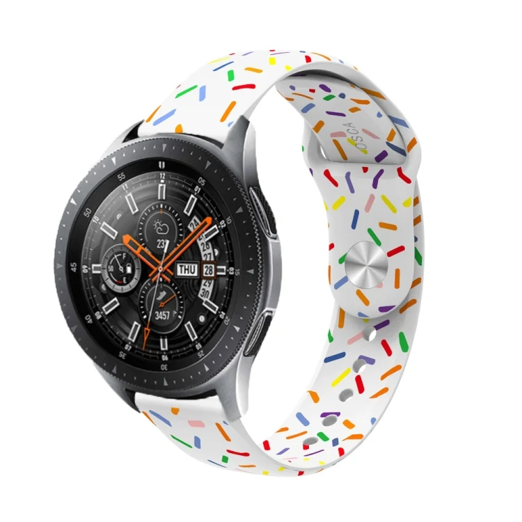 20mm Sports Rainbow Dots Silicone Watch Band