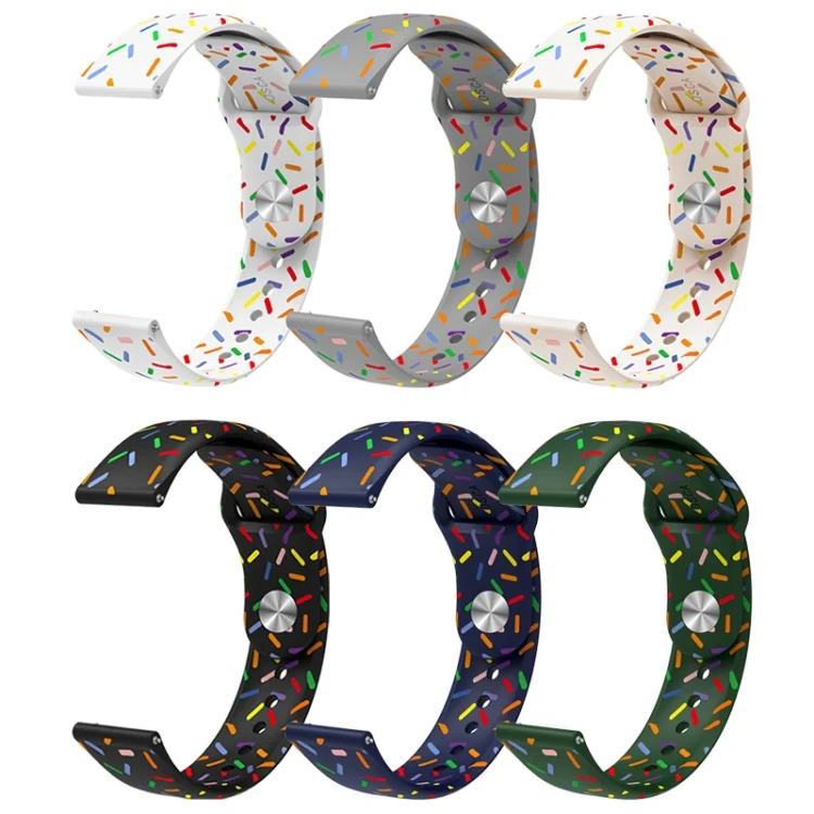 EDA0049417_B1.webp 20mm Sports Rainbow Dots Silicone Watch Band - Image 2