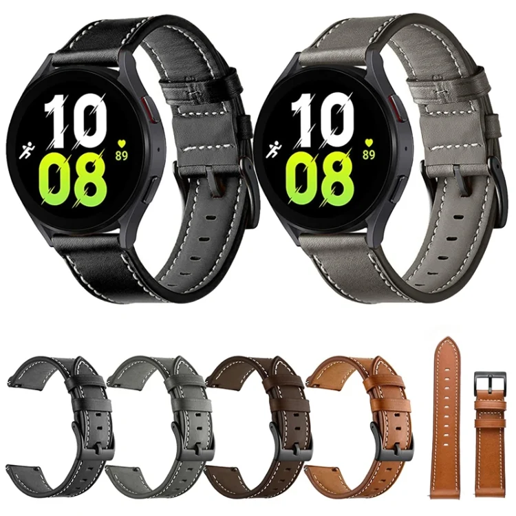 EDA0049422_B2.webp Stitching Black Buckle Genuine Leather Watch Band - Image 3