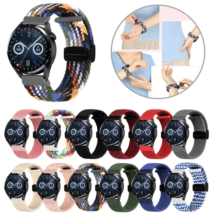 EDA0049444_B1.webp 20mm Magnetic Fold Clasp Woven Watch Band - Image 2