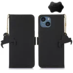 Genuine Leather Magnetic RFID Leather Phone Case, For iPhone 15
