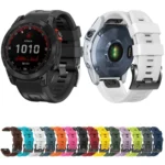 Screw Black Steel Buckle Silicone Watch Band - Image 2
