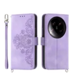 Skin-feel Flowers Embossed Wallet Leather Phone Case, For Xiaomi 14 Ultra, For Xiaomi 14 Pro, For Xiaomi 14, For Xiaomi Redmi Note 13 5G