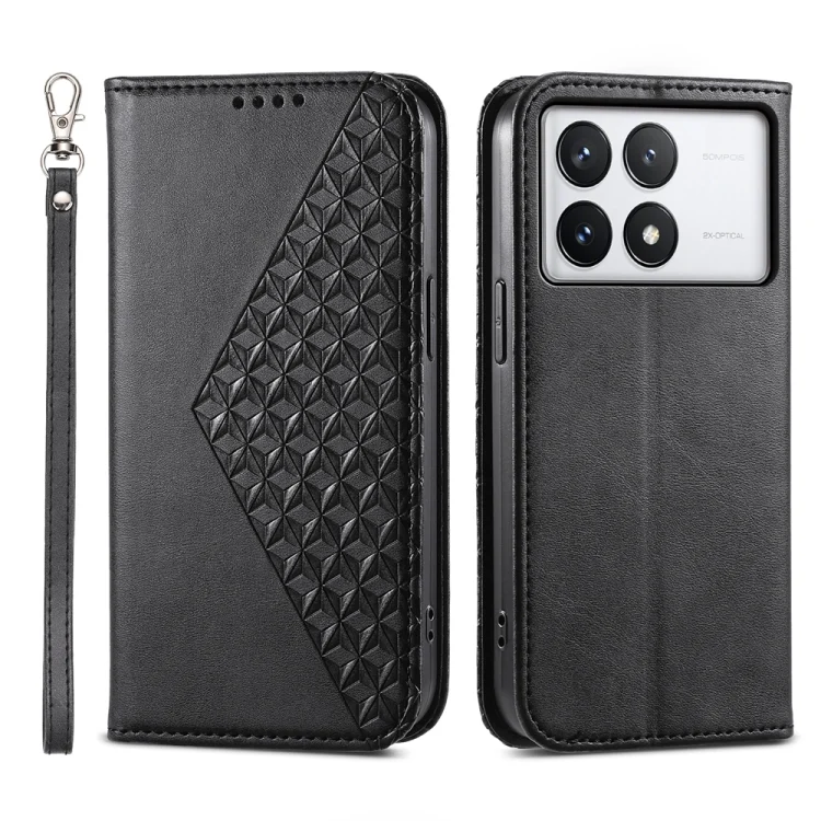 Cubic Grid Calf Texture Magnetic Leather Phone Case, For Xiaomi Poco X6 Pro 5G, For Xiaomi 14 Ultra, For Xiaomi 14 Pro