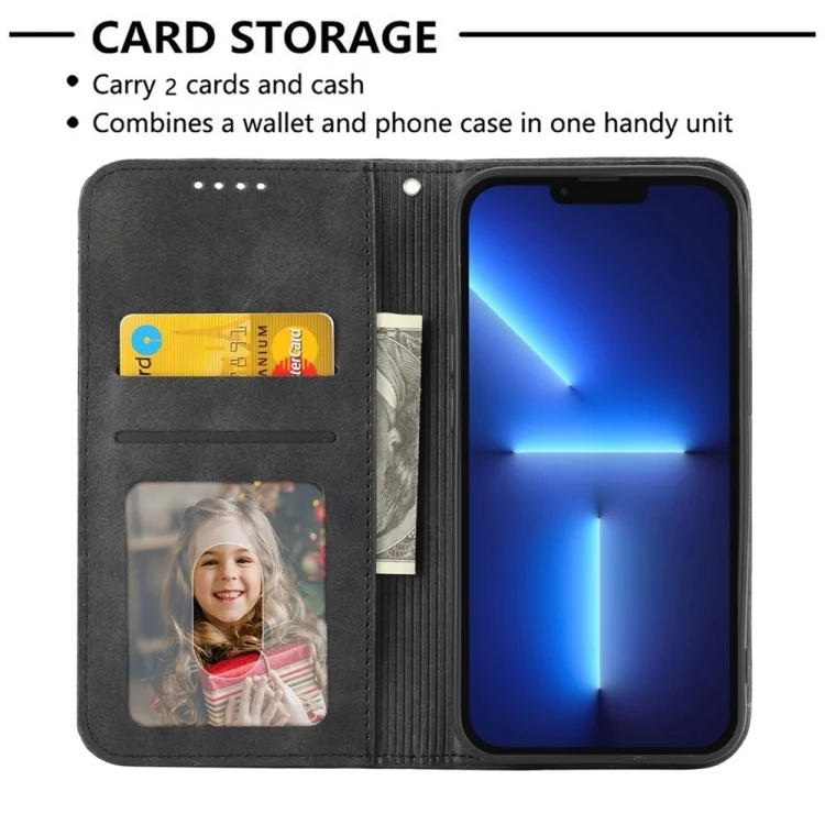 EDA005008211A_3.webp Cubic Grid Calf Texture Magnetic Leather Phone Case, For Xiaomi Poco X6 Pro 5G, For Xiaomi 14 Ultra, For Xiaomi 14 Pro - Image 4