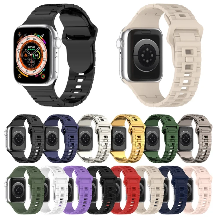 EDA0050200_B1.webp Square Buckle Armor Style Silicone Watch Band, For Apple Watch Ultra 49mm - Image 2