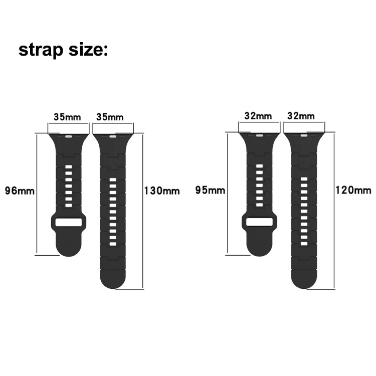 EDA0050200_B3.webp Square Buckle Armor Style Silicone Watch Band, For Apple Watch Ultra 49mm - Image 4