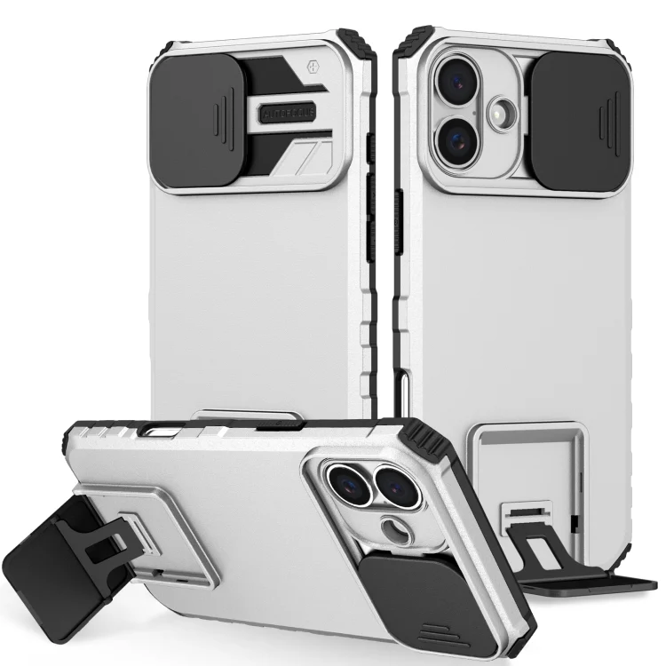 Stereoscopic Holder Sliding Camshield Phone Case, For iPhone 16 Plus, For iPhone 16
