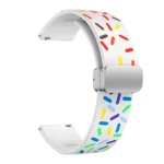 Sports Rainbow Dots Magnetic Silver Buckle Silicone Watch Band - Image 3
