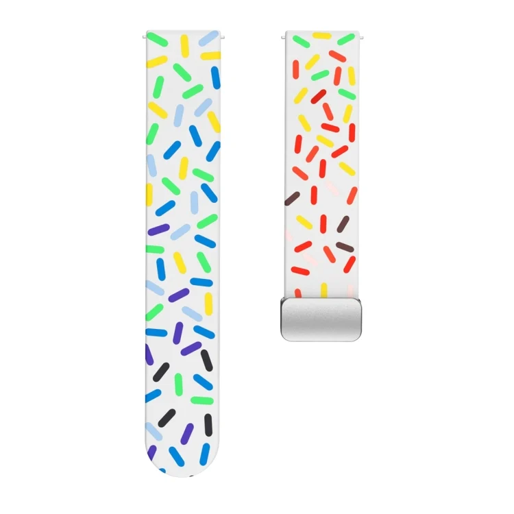 EDA005029601A_2.webp Sports Rainbow Dots Magnetic Silver Buckle Silicone Watch Band - Image 4