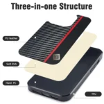 LC.IMEEKE 3 in 1 Carbon Fiber Texture Shockproof Phone Case, For iPhone 11, For iPhone 11 Pro, For iPhone XS, For iPhone XR, For iPhone XS Max, For iPhone X, For iPhone 7 Plus / 8 Plus - Image 3