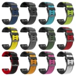 Screw Buckle Diamond Texture Two Color Silicone Watch Band - Image 2