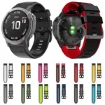 Screw Buckle Diamond Texture Two Color Silicone Watch Band - Image 4