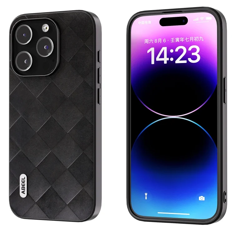 ABEEL Weave Plaid PU Phone Case, For iPhone 15 Pro Max, For iPhone 15 Plus, For iPhone 15, For iPhone 15 Pro
