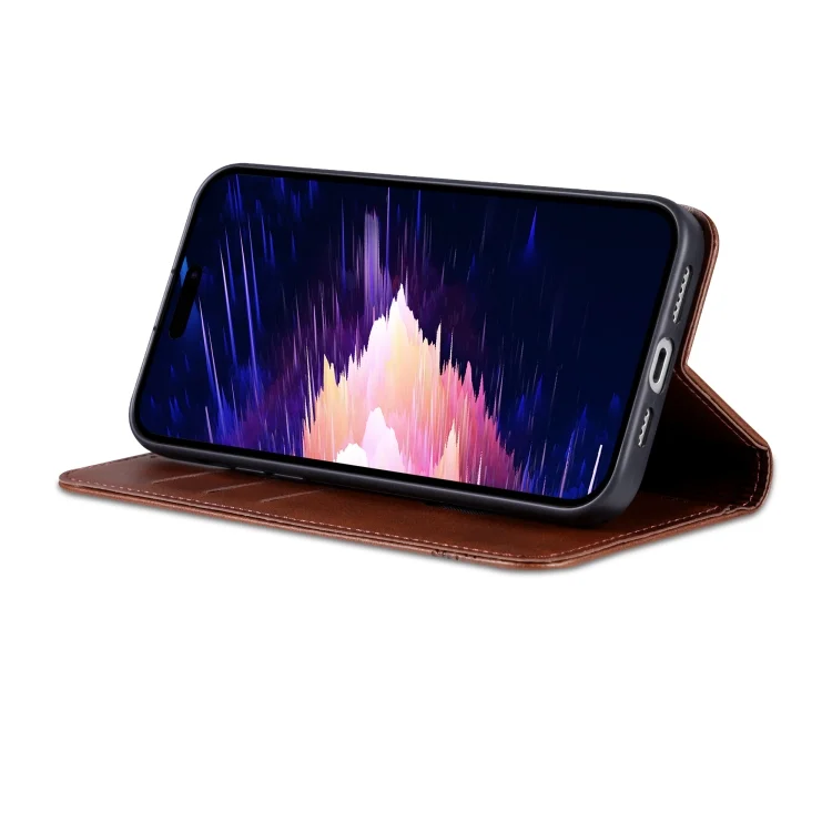 EDA005052401A_4.webp AZNS Magnetic Calf Texture Leather Phone Case, For iPhone 15 Plus, For iPhone 15 - Image 5