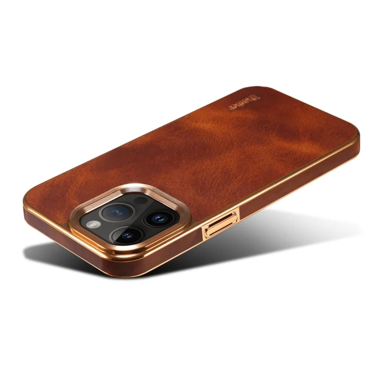 EDA005054508A_2.webp Denior Oil Wax Cowhide Plating Phone Case, For iPhone 14 Plus, For iPhone 15 Pro Max, For iPhone 14, For iPhone 15 Pro, For iPhone 15 Plus - Image 3