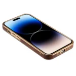 Denior Oil Wax Cowhide Plating Phone Case, For iPhone 14 Plus, For iPhone 15 Pro Max, For iPhone 14, For iPhone 15 Pro, For iPhone 15 Plus - Image 4