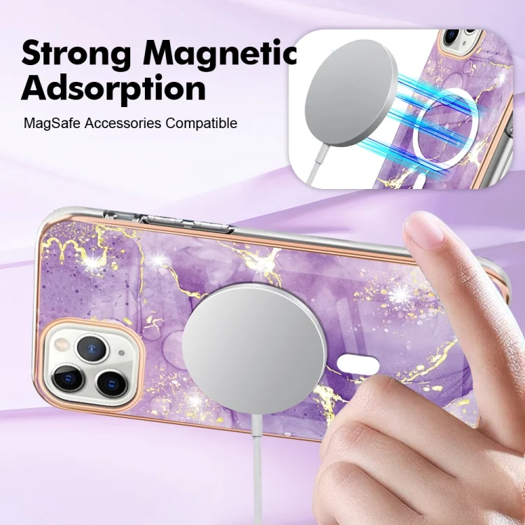 EDA005064603A_2.webp Marble Pattern Dual-side IMD Magsafe TPU Phone Case, For iPhone 11 Pro Max, For iPhone 11 - Image 3