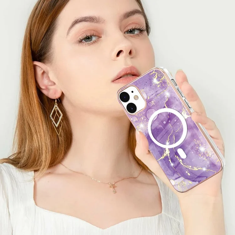 EDA005064604A_5.webp Marble Pattern Dual-side IMD Magsafe TPU Phone Case, For iPhone 12 / 12 Pro, For iPhone 12 Pro Max - Image 6