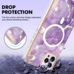 Marble Pattern Dual-side IMD Magsafe TPU Phone Case, For iPhone 13 Pro, For iPhone 13 - Image 4