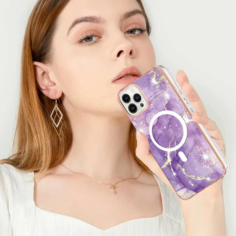 EDA005064607A_5.webp Marble Pattern Dual-side IMD Magsafe TPU Phone Case, For iPhone 13 Pro, For iPhone 13 - Image 6