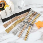 22mm Three-bead Stainless Steel Watch Band - Image 3