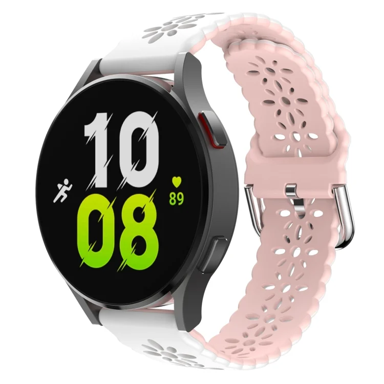 Two Color Plum Blossom Hollowed Silicone Watch Band