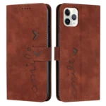 Skin Feel Heart Pattern Leather Phone Case, For iPhone 15 Pro Max, For iPhone 15 Pro, For iPhone 15 Plus, For iPhone 15