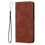 Skin Feel Heart Pattern Leather Phone Case, For iPhone 15 Pro Max, For iPhone 15 Pro, For iPhone 15 Plus, For iPhone 15 - Image 2
