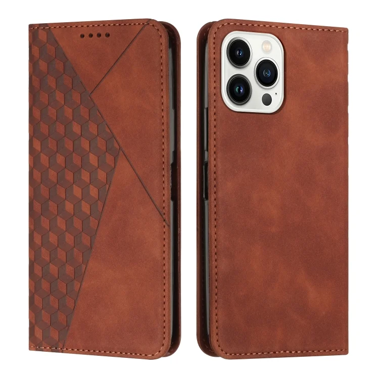 Diamond Splicing Skin Feel Magnetic Leather Phone Case, For iPhone 15 Pro Max, For iPhone 15 Pro, For iPhone 15 Plus, For iPhone 15