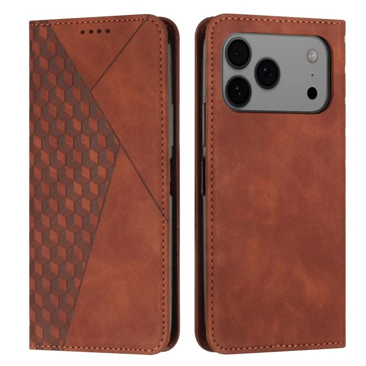 Diamond Splicing Skin Feel Magnetic Leather Phone Case, For iPhone 17 Pro Max, For iPhone 17 Pro, For iPhone 17, For iPhone 17 Air