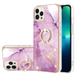 Electroplating Marble Pattern IMD TPU Shockproof Case with Ring Holder, For iPhone 15 Pro Max, For iPhone 15 Pro, For iPhone 15 Plus