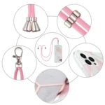 Electroplating Splicing Marble Pattern IMD TPU Shockproof Case with Neck Lanyard, For iPhone 15 Pro Max, For iPhone 15 Pro, For iPhone 15 Plus - Image 3