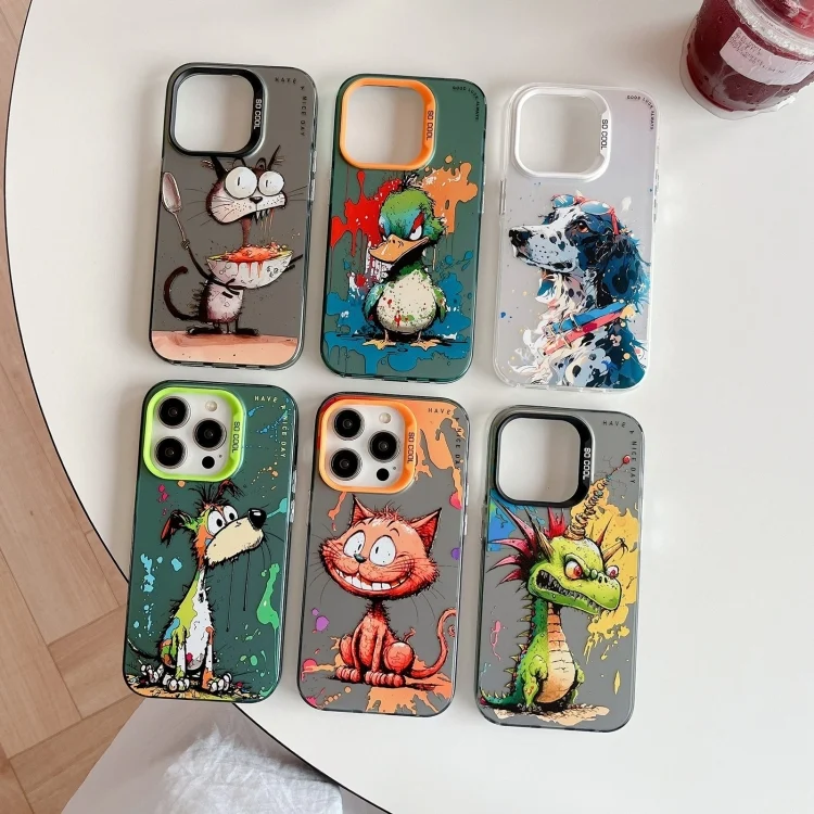 EDA0050955_B5.webp Animal Pattern Oil Painting Series PC + TPU Phone Case, For iPhone 11 - Image 6