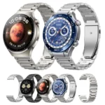 Three Strains Jump Buckle Titanium Metal Watch Band - Image 2