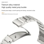 Three Strains Jump Buckle Titanium Metal Watch Band - Image 3
