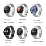 Three Strains Jump Buckle Titanium Metal Watch Band - Image 5